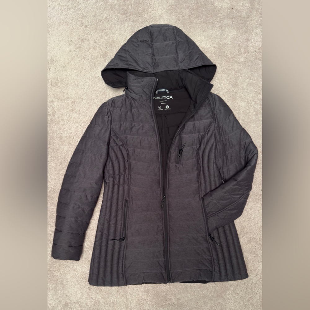 Nautica Women's Dark Gray Puffer Jacket